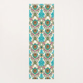 Tapis De Yoga Damask Floral Patterns Plum Turquoise (Dos)