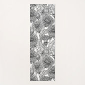 Tapis De Yoga Dandelions, black and white (Devant)