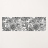 Tapis De Yoga Dandelions, black and white (Devant (Horizontal))