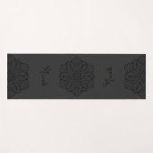 Tapis De Yoga Dark Gray Beautiful Mandala With Custom Name (Devant (Horizontal))