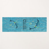 Tapis De Yoga Dauphins et bulles amusants (Devant (Horizontal))