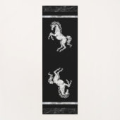 Tapis de yoga de cheval sauvage noir et blanc (Devant)
