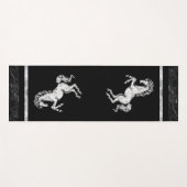 Tapis de yoga de cheval sauvage noir et blanc (Devant (Horizontal))