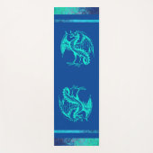 Tapis de yoga de dragon sauvage bleu océan (Devant)