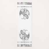 Tapis de yoga de dragon sauvage gris et blanc (Devant)