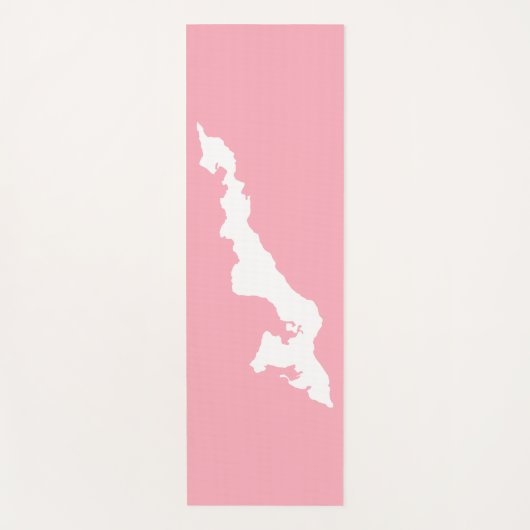 Tapis de yoga de Fishers Island – Blanc/Rose (Devant)