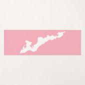 Tapis de yoga de Fishers Island – Blanc/Rose (Devant (Horizontal))