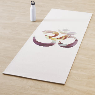 Tapis de yoga de méditation de mantra Om de fleur