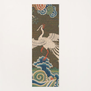 Tapis De Yoga Décor d'antiquité chinois d'oiseaux