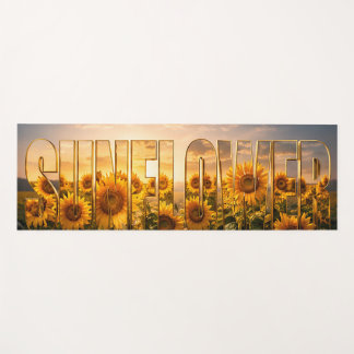 Tapis De Yoga Décor floral botanique de luxe tournesol