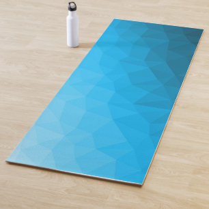 Tapis De Yoga Dégradé cyan bleu motif en maille géométrique Tria