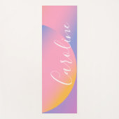 Tapis De Yoga Dégradé violet super | Nom de script personnalisé (Devant)