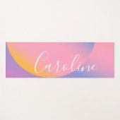Tapis De Yoga Dégradé violet super | Nom de script personnalisé (Devant (Horizontal))