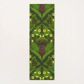 Tapis De Yoga Dendroctones et fougères, feuilles verts (Dos)