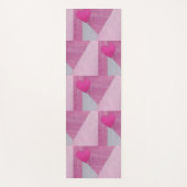 Tapis De Yoga Denim rose et patchwork gris avec cœur (Devant)