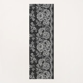 Tapis De Yoga Dentelle Blanche Sur Fond Noir (Devant)
