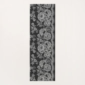 Tapis De Yoga Dentelle Blanche Sur Fond Noir (Dos)