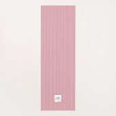 Tapis De Yoga Dentelle de Rose en bande rose Monogramme initial  (Dos)