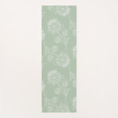 Tapis De Yoga Dentelle florale verte gris Sage (Devant)