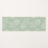 Tapis De Yoga Dentelle florale verte gris Sage (Devant (Horizontal))