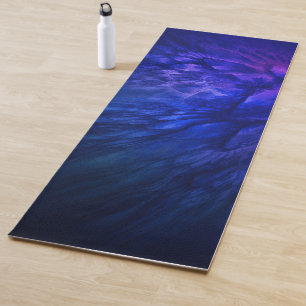 Tapis De Yoga Des ailes mystiques aux plumes bleues profondes
