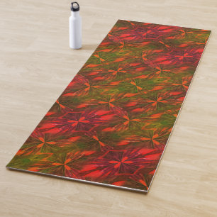 Tapis De Yoga Design abstrait Vert Et Orange