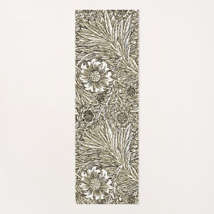 Tapis De Yoga Design floral complexe en Brown et blanc