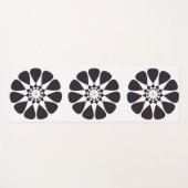 Tapis De Yoga Design floral noir (Devant (Horizontal))