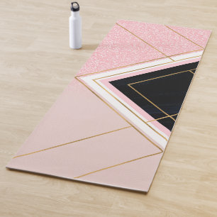 Tapis De Yoga Design géométrique moderne Grilles d'or rose