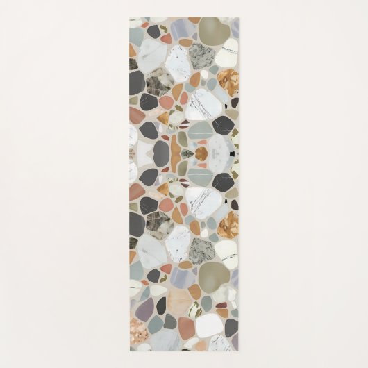 Tapis De Yoga Design moderne et beau marbre look terrazzo (Devant)