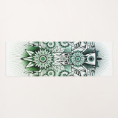 Tapis De Yoga Design tribal teinte verte (Dos (Horizontal))