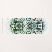 Tapis De Yoga Design tribal teinte verte (Devant (Horizontal))