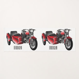 Tapis De Yoga dessin animé de la moto Sidecar