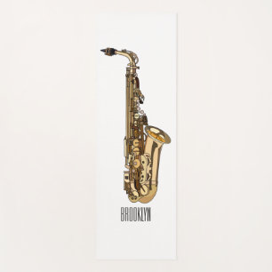 Tapis De Yoga dessin animé saxophone