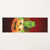 Tapis De Yoga Dessin de Frankenstein Monster avec Citrouille (Devant (Horizontal))
