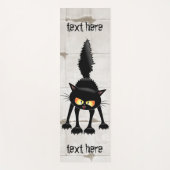 Tapis De Yoga Dessin de Funny Fierce Black Cat (Devant)