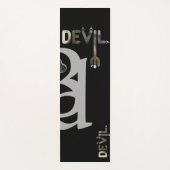 Tapis de yoga DEVIL Art abstrait Noir Blanc Or (Devant)