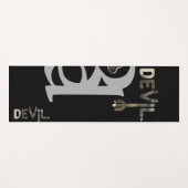 Tapis de yoga DEVIL Art abstrait Noir Blanc Or (Devant (Horizontal))