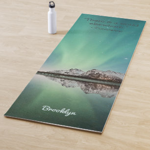 Tapis De Yoga Devis inspirant Aurora vert personnalisé