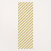 Tapis De Yoga Diagonal golden yellow and white stripes pattern (Devant)