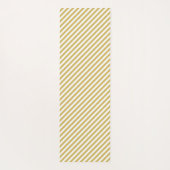 Tapis De Yoga Diagonal golden yellow and white stripes pattern (Dos)