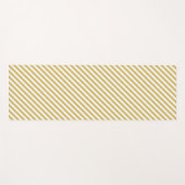 Tapis De Yoga Diagonal golden yellow and white stripes pattern (Devant (Horizontal))