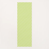 Tapis De Yoga Diagonal lime green and white stripes pattern (Devant)