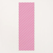Tapis De Yoga Diagonal pink and white stripes pattern (Devant)