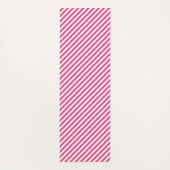 Tapis De Yoga Diagonal pink and white stripes pattern (Dos)