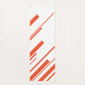 Tapis De Yoga Diagonales en orange et blanc (Dos)