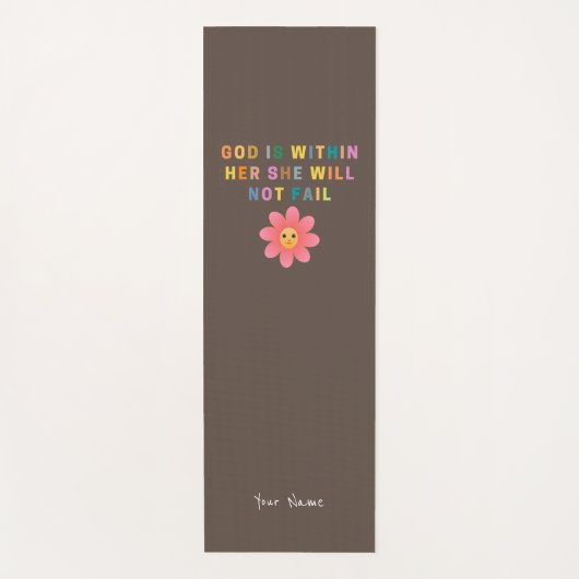 TAPIS DE YOGA DIEU EST EN ELLE QU'ELLE N'ÉCHOUERA PAS (Devant)