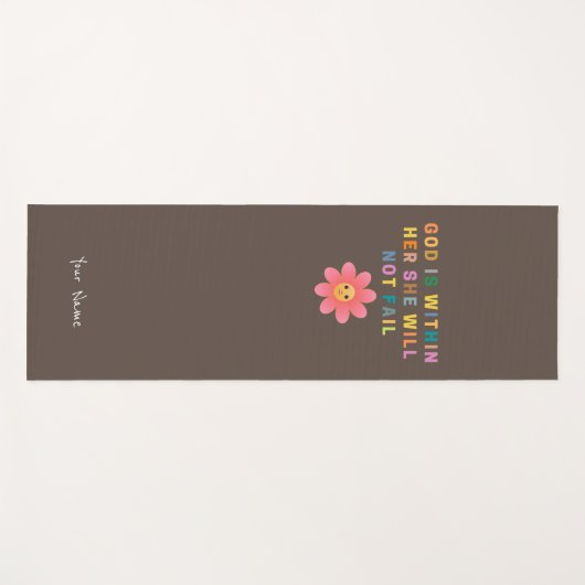 TAPIS DE YOGA DIEU EST EN ELLE QU'ELLE N'ÉCHOUERA PAS (Devant (Horizontal))