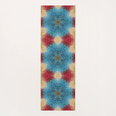 Tapis De Yoga Digital Mandala bleu rouge et jaune (Dos)