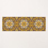 Tapis De Yoga Digital Mandala jaune bleu et blanc (Devant (Horizontal))